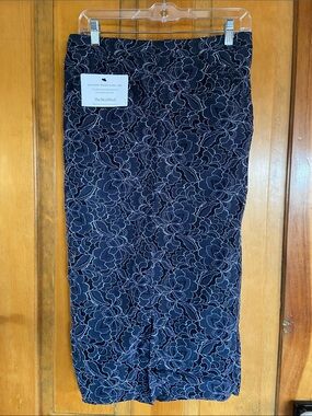 Roseanna Navy Floral Lace Pencil Skirt